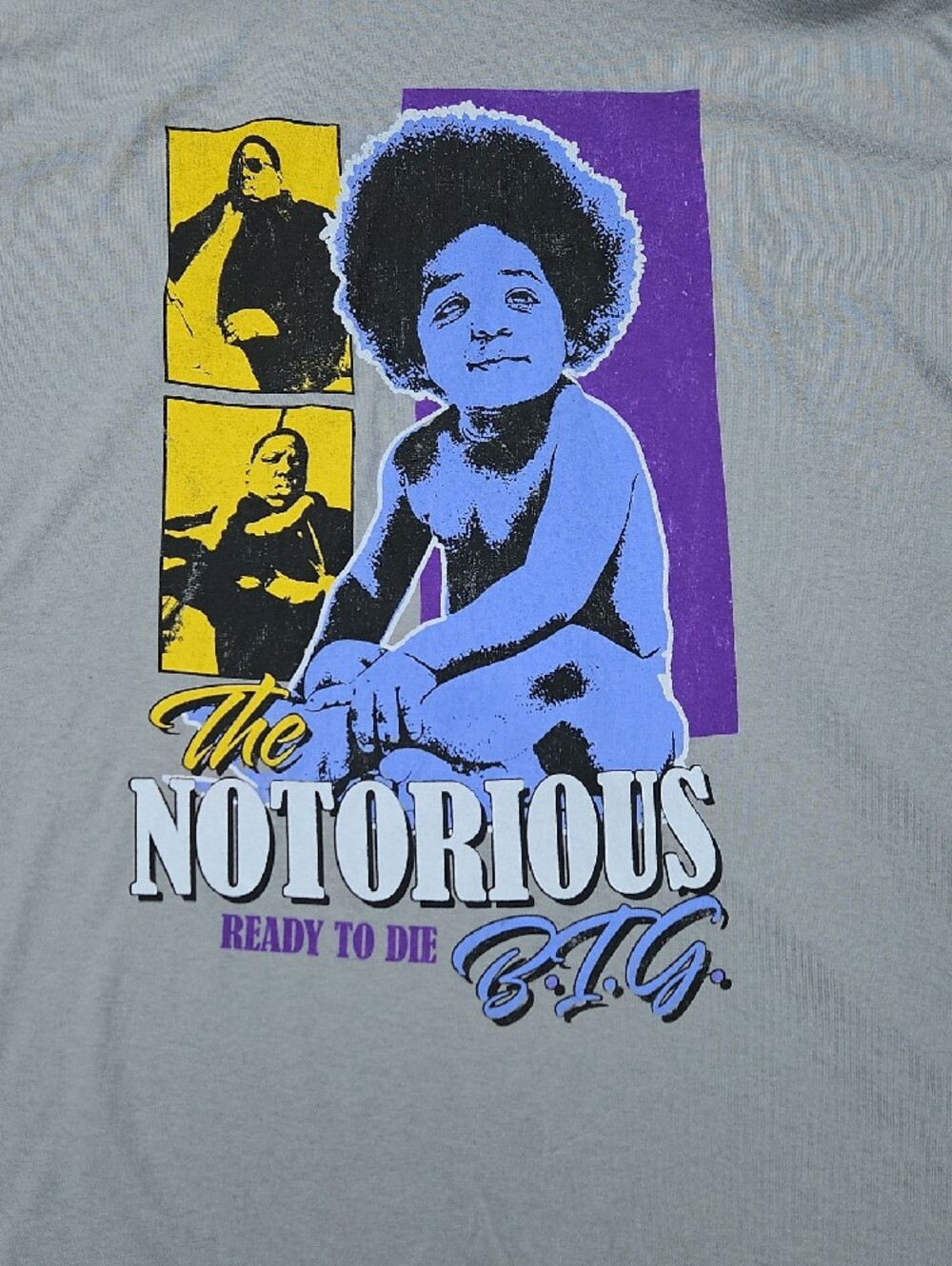 NEW WITHOUT TAGS The Notorious B.I.G. Short Sleeve Graphic Tee -Light Gray Large